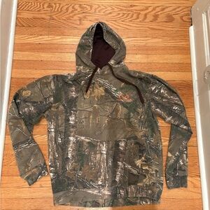 Realtree Woodland Camo Hooded Pullover with Brown Accents